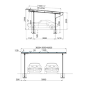 Solarcarport Halterung für 2 Autos