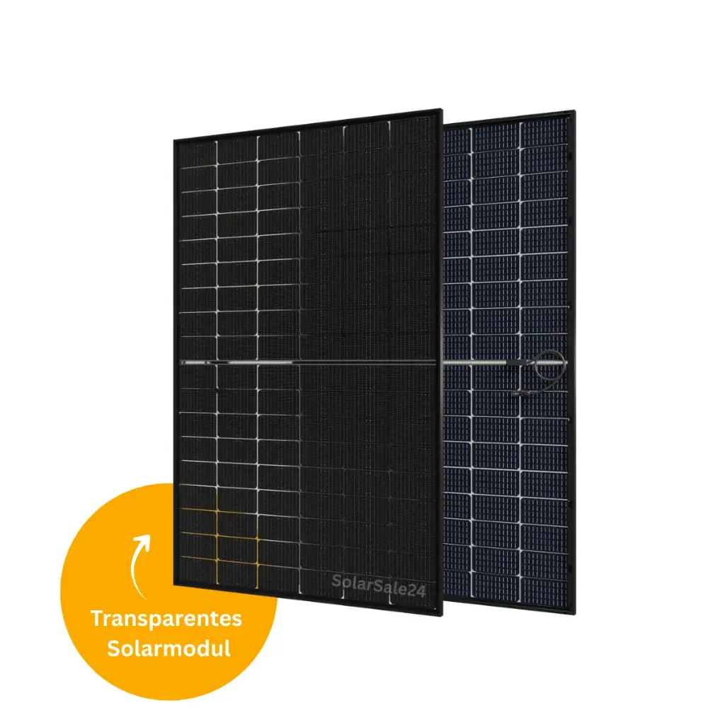 450W | Glas-Glas Solarmodul | Bifazial Full Black | TOPCon | HANERSUN | HN18RN-54HT450W | Transparent
